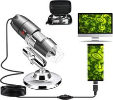 "Cainda" USB mikroskopo kamera, nuo 40X iki 1000X skaitmeninis mikroskopas su metaliniu stovu ir dėklu, suderinamas su "Android", "Windows 7, 8, 10", "Linux", "Mac", nešiojama mikroskopo kamera vaikams