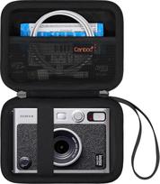 "Canboc" dėklas, suderinamas su "Fujifilm Instax Mini EVO" momentiniu fotoaparatu, tinklinis krepšys, tinkamas "Instax Mini" momentinei juostai ir laidui, juodas