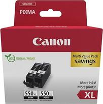 "Canon" PGI-550XL didelio našumo originalios rašalo kasetės, 2 vnt. (juodos spalvos) - saugi kartoninė dviguba pakuotė