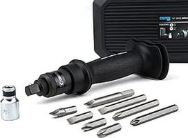 "Capri Tools Premium" smūginių veržliarakčių rinkinys, rankinis reversinis, skirtas stabdžių suportų varžtams, 1/2 colio pavara, atsuktuvas