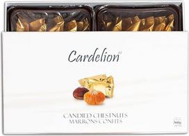 "Cardelion Marron Glace" - cukruoti kaštonai, ypatingoms progoms, tinka visais metų laikais (360 g, 12,6 oz, 20 vnt.)