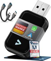 "Carplay" belaidis adapteris ir "Android" belaidis adapteris automobiliui - USB-A "Plug & Play" modifikavimo adapteris, atnaujinamas iki belaidžio "Apple CarPlay" ir "Android" automobilio (juodas)