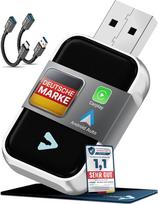 "Carplay" belaidis adapteris ir "Android" belaidis adapteris automobiliui - USB-A "Plug & Play" modifikavimo adapteris, atnaujinimas į belaidį "Apple CarPlay" ir "Android" automobilį (sidabrinis)