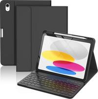 "CC Store" dėklas su klaviatūra, skirtas "iPad A16 11 Generation 2025/10 Generation 2022" (11/10,9 colių), magnetinė nuimama vokiška klaviatūra su rašiklio laikikliu, skirta "iPad 11/10 Gen", QWERTZ išdėstymas (juodas)
