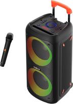 "Celly", nešiojamasis "Bluetooth" garsiakalbis su belaidžiu mikrofonu ir šviesos efektais, tikra belaidė stereofoninė technologija vakarėliams ir renginiams, lengvai nešiojamas, 40 W galia