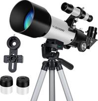 "CelticBird" teleskopas 80 mm diafragma 600 mm - astronominis refrakcinis teleskopas suaugusiesiems ir pradedantiesiems (70400 Grey)