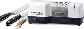 "Chef's Choice 270 Hybrid Diamond Hone" 3 pakopų peilių galąstuvas, baltas ir šlifuotas nerūdijantis plienas