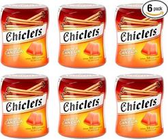 "Chiclets" kramtomoji guma be cukraus "Cinnamon" - 6 tūbelės po 82,6 g - intensyvaus cinamono skonio, be cukraus, didelė 6 buteliukų pakuotė