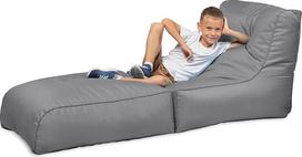 "chilly pilley® Bean Bag", sulankstomas maišelis sėdėjimui ir gulėjimui 2 viename - su EPS užpildu - milžiniškas pupų maišas - vaikams ir suaugusiesiems - lauko atlenkiama pagalvėlė, atspari vandeniui - daug spalvų, pilka