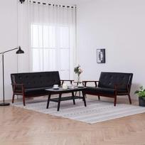 "Chusui" 2 dalių sofos komplektas su miego funkcija, sofa lova, sofa lova, sofa lova, sofos ir sofos, relaksacinė sofa, juoda dirbtinė oda
