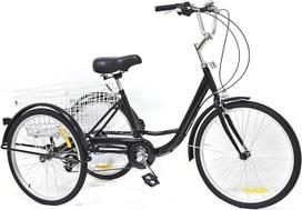 "Chynalys" 20/24 colių 8 greičio triratis suaugusiesiems, "Cruiser Bikes" triračio triračio triračio dviratis su "Bsaket", aukštos anglies plieno suaugusiųjų triratis lauke, reguliuojamas (baltas/juodas)