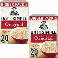 "Cleverry" dėžutės rinkinys su "Quaker Oat So Simple Original Porridge Oatmeal" avižinių dribsnių koše - 40 maišelių x 27 g avižinių dribsnių