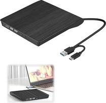 "coalwop" išorinis DVD įrenginys - USB 3.0 ir USB-C CD/DVD išorinis įrenginys, 9,5 mm itin plonas, "Plug and Play", suderinamas su nešiojamaisiais kompiuteriais, PC, "MacBook", "Windows/MacOS/Linux" - juodas