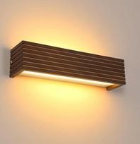 "Comely" medinis vidaus sieninis šviestuvas, 18 W modernus LED sieninis šviestuvas, 3000 K šiltos baltos spalvos, LED sieninis apšvietimas miegamajame, svetainėje, laiptinėje, koridoriuje, rudos spalvos