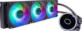 "Cooler Master MasterLiquid PL360 Flux" CPU aušintuvas - AIO aušinimas vandeniu su 3 x 120 mm ventiliatoriais, 360 mm aušintuvu ir ARGB valdikliu (2-oji karta) - suderinamas su AMD ir "Intel