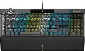 "Corsair K100 RGB" optinė mechaninė žaidimų klaviatūra, OPX Optical: Žaibiškai greita ir linijinė, RGB apšvietimas, PBT Double Shot klavišų dangteliai, palaiko "Elgato Stream Deck", Qwertz išdėstymas, juoda
