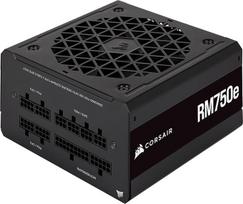 "Corsair RM750e (2023)" visiškai modulinis ATX maitinimo šaltinis su mažu triukšmo lygiu - suderinamas su ATX 3.1 ir PCIe 5.1 jungtimis - 105 °C kondensatoriai - 80 PLUS Gold efektyvumas - modernaus budėjimo režimo palaikymas - juodas