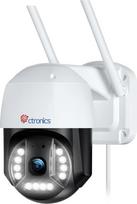 "Ctronics" 4K 8 MP lauko stebėjimo kamera, "WiFi", 2,4 GHz/5 GHz dviejų dažnių "WiFi" PTZ IP kamera lauke su asmens / transporto priemonės aptikimo funkcija, automatiniu sekimu, 355°/90° pasukimo kampu, spalvotu naktiniu matymu, IP66