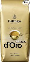 "Dallmayr Crema d'Oro" aksominė, švelni ir smulki kava Viso 8 pupelių pakuotė (8 x 1000 g) - Arabica