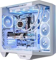 "darkFlash Full-Tower ATX žaidimų kompiuterio korpusas, iš galo prijungiama pagrindinė plokštė, 1 ventiliatorius, dvi kameros, panoraminis stiklas, iki 2 x 360 mm radiatorių, suderinamas su RTX 40 (DY470) (1 PWM ARGB ventiliatorius, baltas)