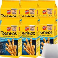 "De Beukelaer Tourinos" jūros druskos ir pipirų plonos konditerijos lazdelės, 6 vnt. (6 x 125 g pakuotė) + usy blokas