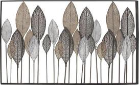 "Deco 79" bronzos spalvos metalinių lapų sienų dekoras su sudėtingais lazeriu pjaustytais raštais 59" x 1" x 37"