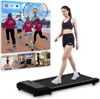 "DeerRun Walking Pad Quiet 2 in 1", bėgimo takelis namams, maksimalus 136 kg, bėgimo takelio stalo programėlės valdymas su dirbtinio intelekto akompanimentu, daugelio žaidėjų lenktynių funkcija, bėgimo takeliai
