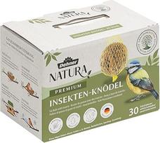 "Dehner Natura" Premium riebalų rutuliukai su tinkleliu, vabzdžių kukuliai, lesalas laukiniams paukščiams ištisus metus, baltymai/energija, 30 vienetų, 90 g (2,7 kg), FSC sertifikuotas kartonas