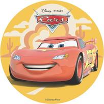 "Dekora", "Cars Lightning McQueen" valgomas torto viršelis, gimtadienio torto viršelis, "Disney" torto dekoracija, valgomas popierinis torto viršelis, be glitimo, be laktozės, be pridėtinio cukraus, apvalus, 20 cm