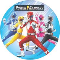 "Dekora", "Power Rangers" torto papuošalas, valgomas torto papuošalas vaikų gimtadieniui, valgomas popierinis torto papuošalas, Rond 20 cm