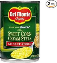 "Del Monte" saldžiųjų kukurūzų kremas - be druskos, 420 ml (2 pakuotės)