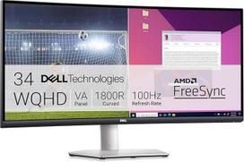 "Dell S3423DWC" 34 colių, WQHD (3440 x 1440), 21:9, 1800R išlenktas monitorius, 100 Hz, VA, 4 ms, "AMD FreeSync", 99 % sRGB, įmontuoti garsiakalbiai, USB-C, 2 x HDMI, 3 x USB