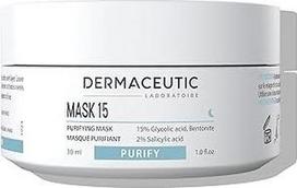 "Dermaceutic" kaukė "Dermaceutic Mask 15" - glikolio rūgšties, salicilo rūgšties ir bentonito molio kaukė - gilus porų valymas - 30 ml