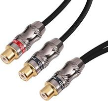 "Devinal RCA Phono Y" kabelis iš moterų į 2 moterų vaizdo įrašo garso Y skirstytuvo kabelį 25 cm