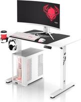 "Diablo Chairs" reguliuojamo aukščio rašomasis stalas "X-Tensio" Elektrinis sėdimasis stalas su atminties funkcija "IQ Reminder" Kabelių organizatorius 110 x 60 cm Aukštis 72-117 cm Puodelio laikiklis Ausinių laikiklis Baltas