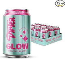 "DirTea Glow in Storage Pack" (12 x 0,33 l) - funkcinė šalta braškių ir mėtų skonio arbata su biotinu ir cinku - gaivinanti ir vaisinė