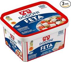 "Dodoni Feta" avių sūris, 3 x 1 kg, "Feta" sūris Graikijos "Feta" avių sūris sūryme, aukščiausios kokybės, "Superior Award 2018" apdovanojimas, 43 % riebalų iš Graikijos, 70 % avių, 30 % ožkų Plastikinė pakuotė