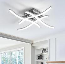 "Dorlink" modernus LED lubų šviestuvas, miegamojo lubų šviestuvas, 24 W, 2160 LM, gyvenamojo kambario šviestuvas, 6500 K, Art Deco bangų valgomojo stalinis šviestuvas, 4 žibintai, prieškambario lubų šviestuvas, sidabrinis LED lubų šviestuvas virtuvėje, sk