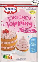 "Dr. Oetker" aviečių maskarponės pyrago kremo milteliai pyragams, 8 vnt., gardus aviečių ir maskarponės skonio pyrago kremas (8 x 50 g)