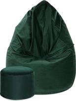 "DreamRoots Bean Bag" kėdė 80 x 80 x 120 cm - aksominis audinys Bean Bag Bean Bag su atlošu, taburete ir užvalkalu - sėdynės pagalvėlė su užpildu
