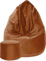 "DreamRoots Bean Bag" kėdė 80 x 80 x 120 cm - aksominis audinys Bean Bag Bean Bag su atlošu, taburete ir užvalkalu - sėdynės pagalvėlė su užpildu
