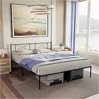 "Dreamzie" lova 140 x 190 cm su groteliniu rėmu - lovos rėmas 140 x 190 cm su kojelėmis - metalinė lova su galvūgaliu - 35 cm aukščio - lengvai montuojama mėnesiais ir su daugybe laikymo vietos