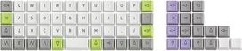 "Drop Planck Acute Keycaps" - kompaktiški ortolinearinės formos PBT dažiklių sublimaciniai OEM profilio klavišų dangteliai, skirti "Cherry MX" jungikliams ir jų klonams (Acute Keycaps)