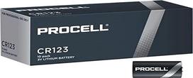 "Duracell Procell CR123" 3V ličio baterijos, 10 vnt., pilkos spalvos