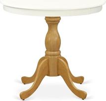 "East West Furniture" AST-LOK-TP Antikvarinis valgomojo stalas - apvalus virtuvės stalviršis su pagrindu, 36 x 36 colių, įvairiaspalvis