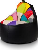 "Ecopuf Yoko Patchwork Design Bean Bag" dirbtinės odos maišelis, skirtas naudoti patalpose ir lauke Bean Bag kėdė su rankena Atsipalaiduoti kėdė 70 x 75 cm