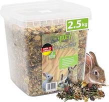 "Eggersmann Uncle Pet" 2,5 kg triušių ėdalas - aukščiausios kokybės triušių grūdai - natūralus žolelių ir morkų ėdalas triušiams - triušių priedai (2,5 kg kibirėlis)