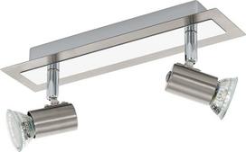 "Eglo Rottelo" 90915 LED sieninis/stropinis šviestuvas su 2 lemputėmis 28 x 7 cm plieno matinis nikelis/chromas HV 2x GU10-LED 3 W 360 lm