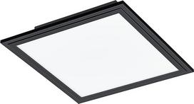 "EGLO Salobrena" 1 LED kvadratinis lubų šviestuvas, plastikinis lubų šviestuvas, baltos ir juodos spalvos metalinis, ant paviršiaus montuojamas šviestuvas biurui, prieškambariui ir virtuvei, neutralios baltos spalvos, 30 x 30 cm