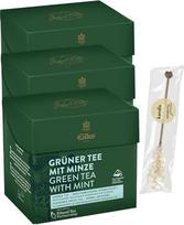 "Eilles Tea Diamonds" žalioji arbata su mėtomis, 3 vnt., su "Gourvita Moments" saldainių lazdele